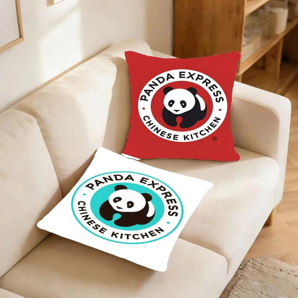 Brand Food Panda Express Cushion Cover Warm coral fleece Cute kawaii plush Kawaii mascot throw