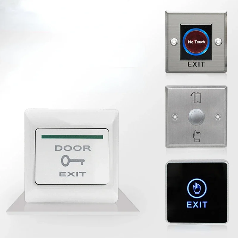 Waterproof Door Exit Button Release Switch NO/NC/COM Output Emergency Push Button Fireproof Plastic for Access Control System