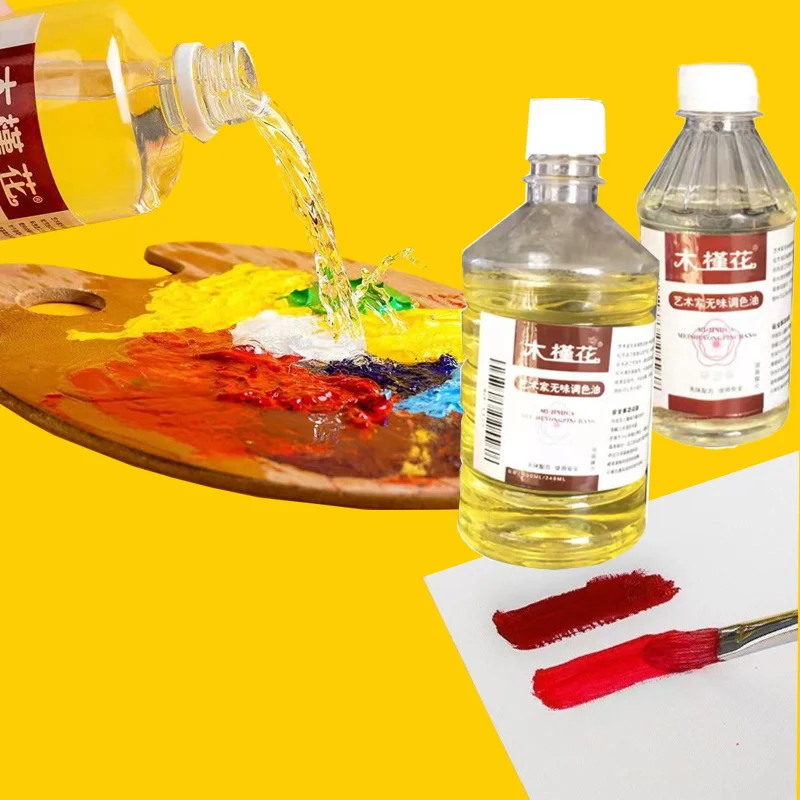 

250/500ml Oil Painting Pigment Medium Odorless Coloring Oil Turpentine Oil for Increase Pigment Gloss