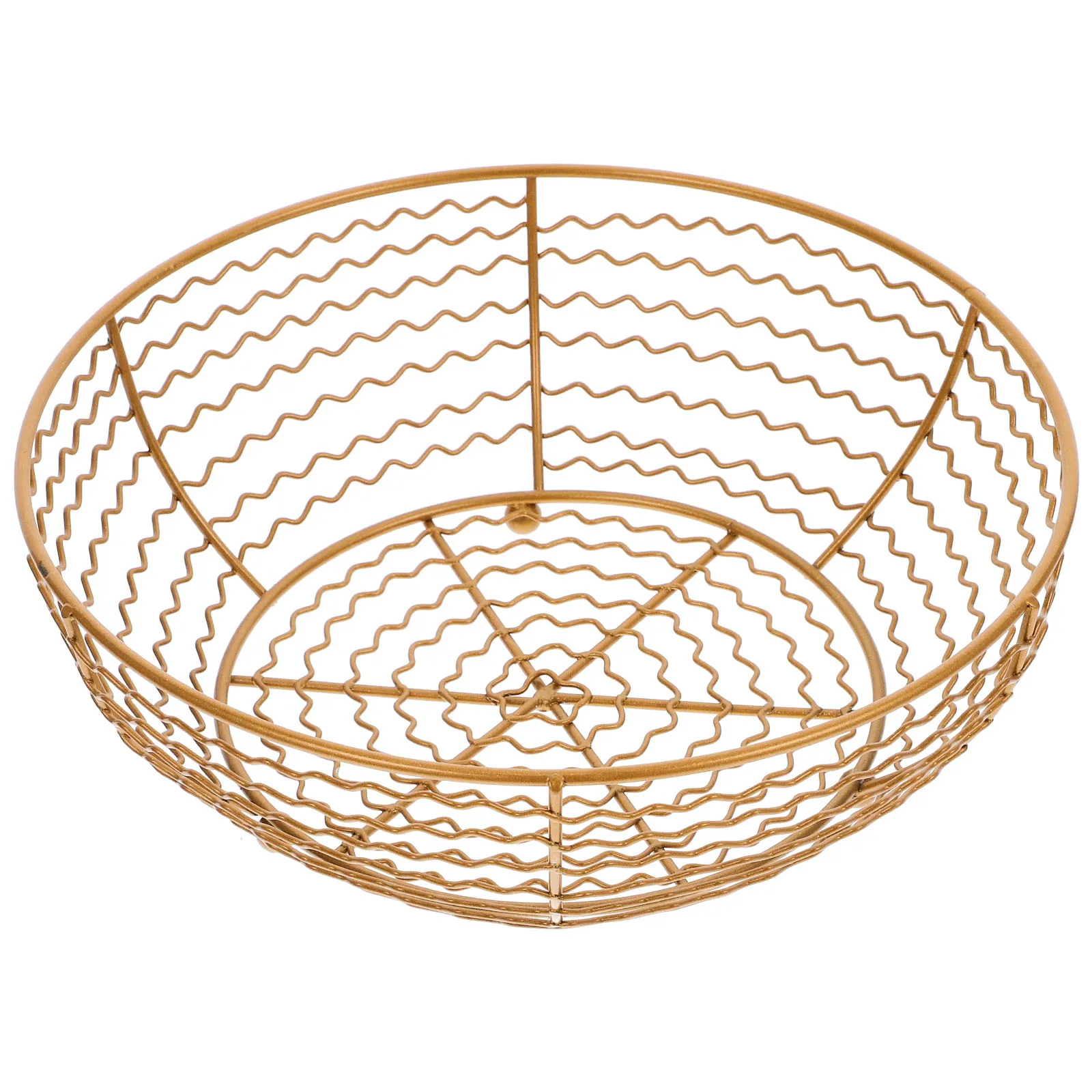 

Iron Fruit Basket Golden Metal Wire Storage Baskets Snack ganizer Decorative Kitchen Living Room Bread Vegetable Holder