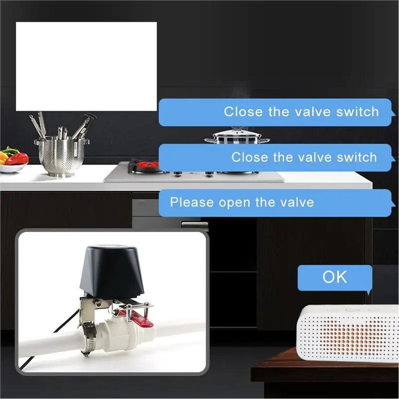 H-W Tuya Wifi Water Valve 2PCS Gas Shutoff Ball Valve Timer Faucet Controller For Alexa Google Assistant Smart Life US Plug