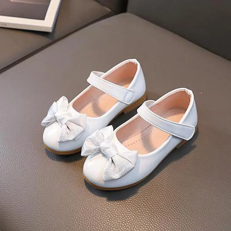 Girls Leather Shoes Princess Dress Shoes Toddlers Kids Bow-knot Wedding Children Cute Performance Flats Shoes H692