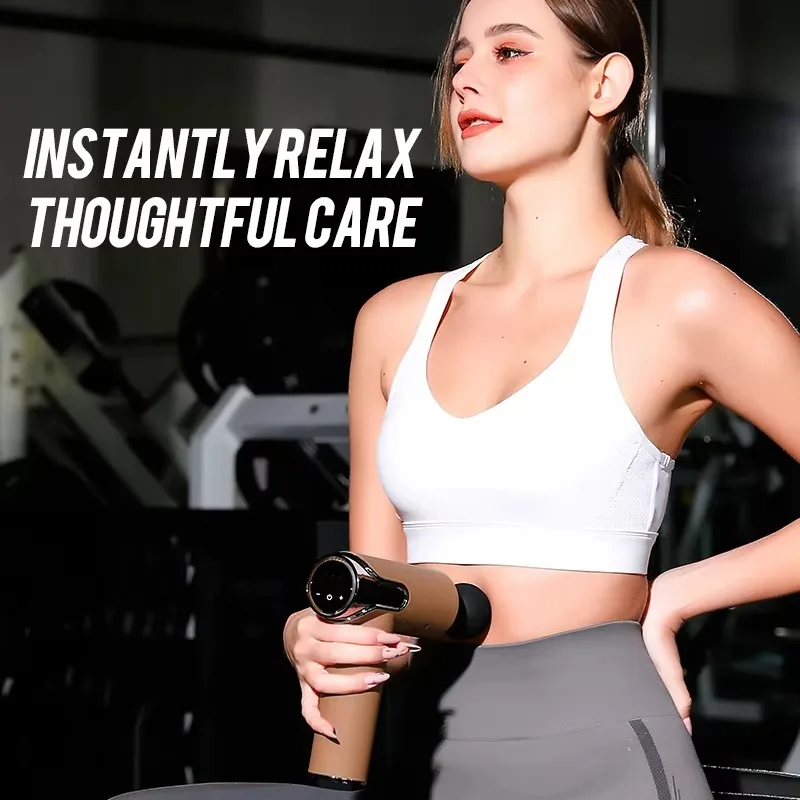 مسدس تدليك ممتاز للاهتزاز والإيقاع لتخفيف الأنسجة العميقة وتجديد شباب الجسم/الرأس مع وظيفة الحرارة #2