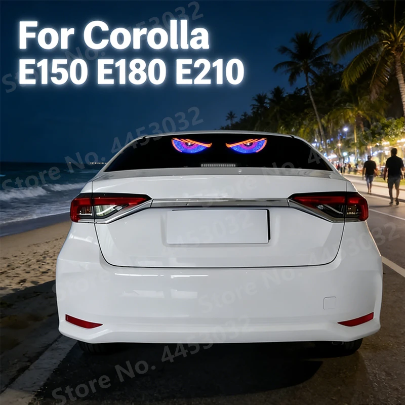 Pair of Devil Eyes Car LED Lamp For Toyota Corolla E150 E180 E210 USB Rear Windshield Decor Light Warning Atmosphere Light