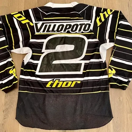 

Kawasaki Off-road Motorcycle Jersey Mountain VILLOPOTO #2 Vintage Long Sleeved T-Shirt Daily Quick Drying Breathable Clothing