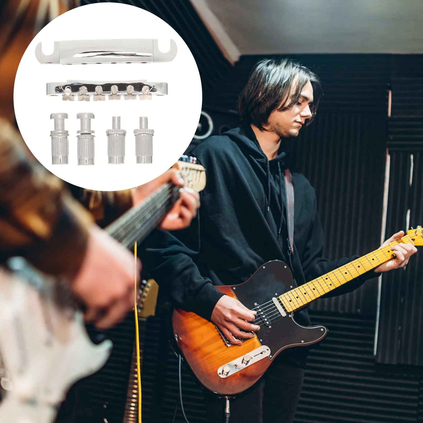 

Electric Tool Set Premium Metal Durable Replacement Guitar Saddle Bridge Strain Plate Luthier Tools for Bridge Tailpiece Roller