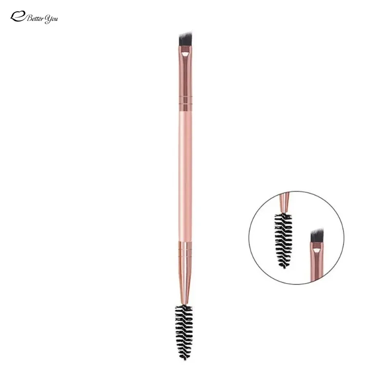 1pcs Two -headed Eyebrow Brush Spiral Diagonal Corner Makeup Brush Wood Handle Easy To Carry Beautiful Makeup Tools Beauty