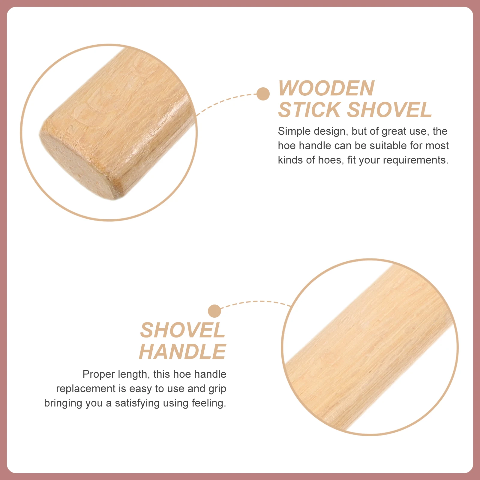 

Wooden Hoe Handle 58cm Sturdy Hardwood Tool Handle Replacement for Carpenter Pickaxe Farm Garden Hand Tools Wooden Handles