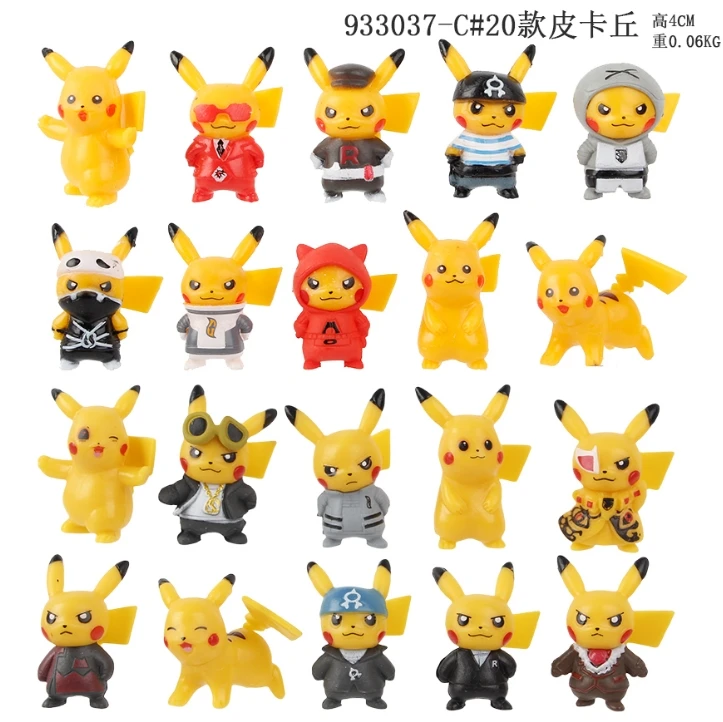 20pcs/Set Pokemon Pikachu Anime Cute Action Figure PVC Toys for Children 4cm