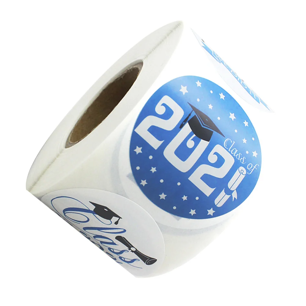 

500Pcs Round Graduation Self-Adhesive Stickers Multipurpose Sealing Labels for Gift Packaging Bags Clothes Roll Paper Stickers
