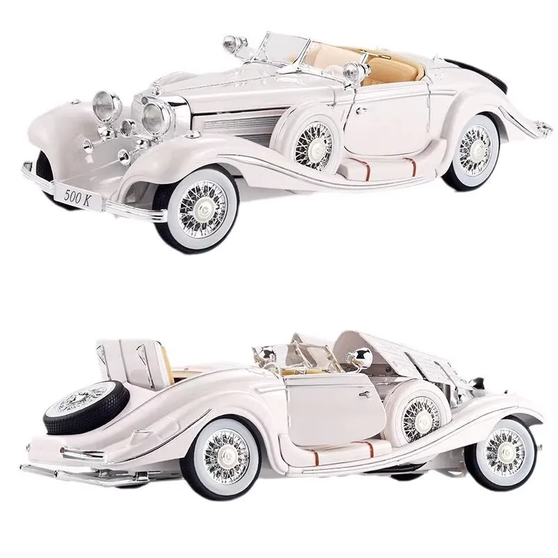 Maisto 1:18 1936 Mercedes Benz 500K, modelo de coche de aleación de lujo, colección de decoración artesanal, herramienta de juguete, regalo de cumpleaños