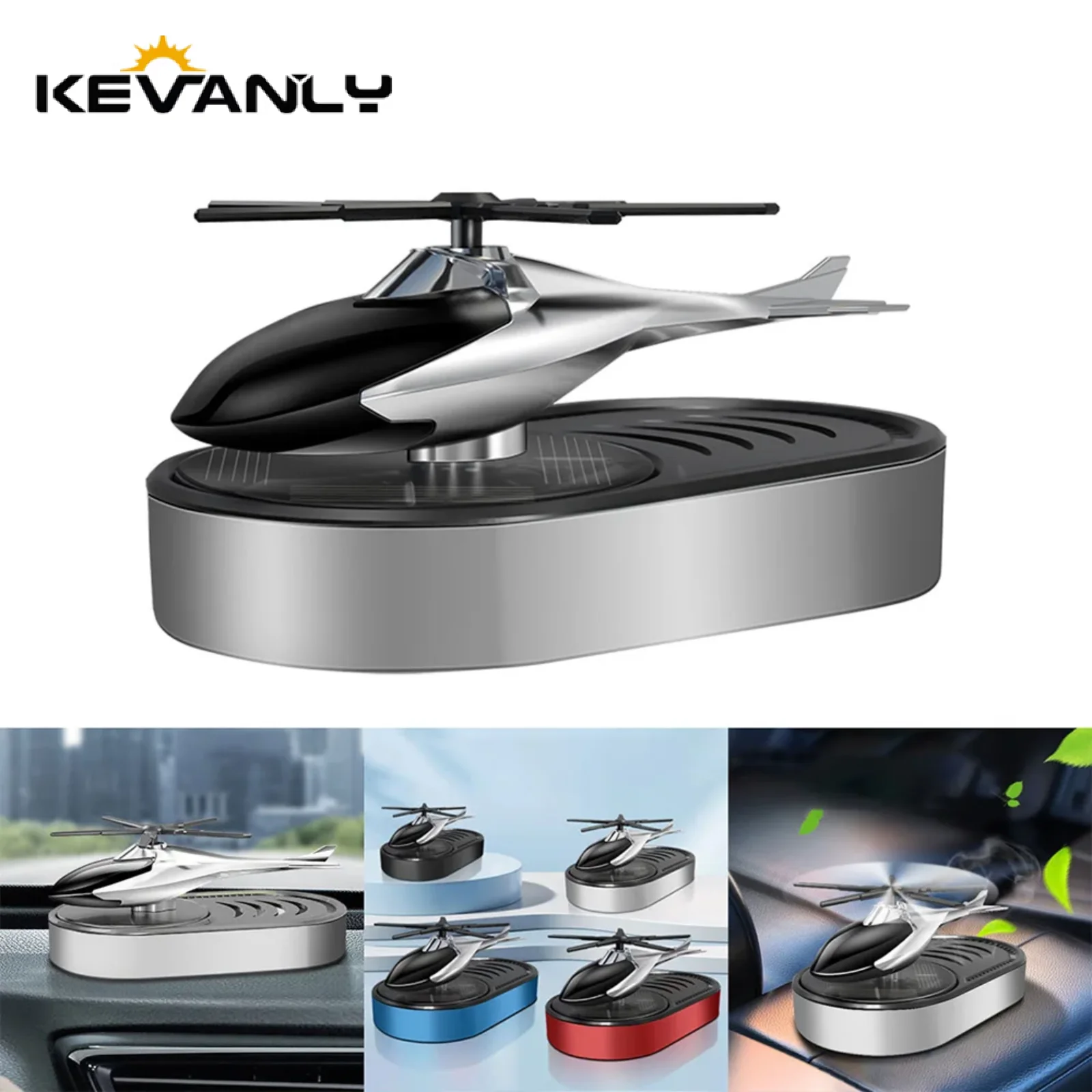 

1x Solar Car Air Freshener Automatic Rotation Aromatherapy Diffuser Propeller Airplane Styling Auto Interior Decoration Perfume