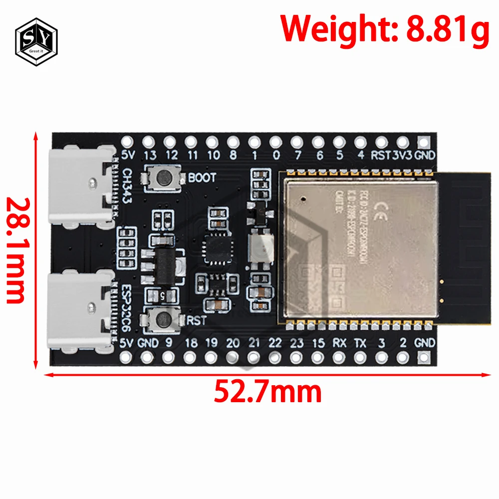 ESP32 / ESP32-C6 WiFi + بلوتوث إنترنت الأشياء المزدوج Type-C مجلس التنمية الأساسية ESP32-C6-Dev-Kit C N16R8 #2