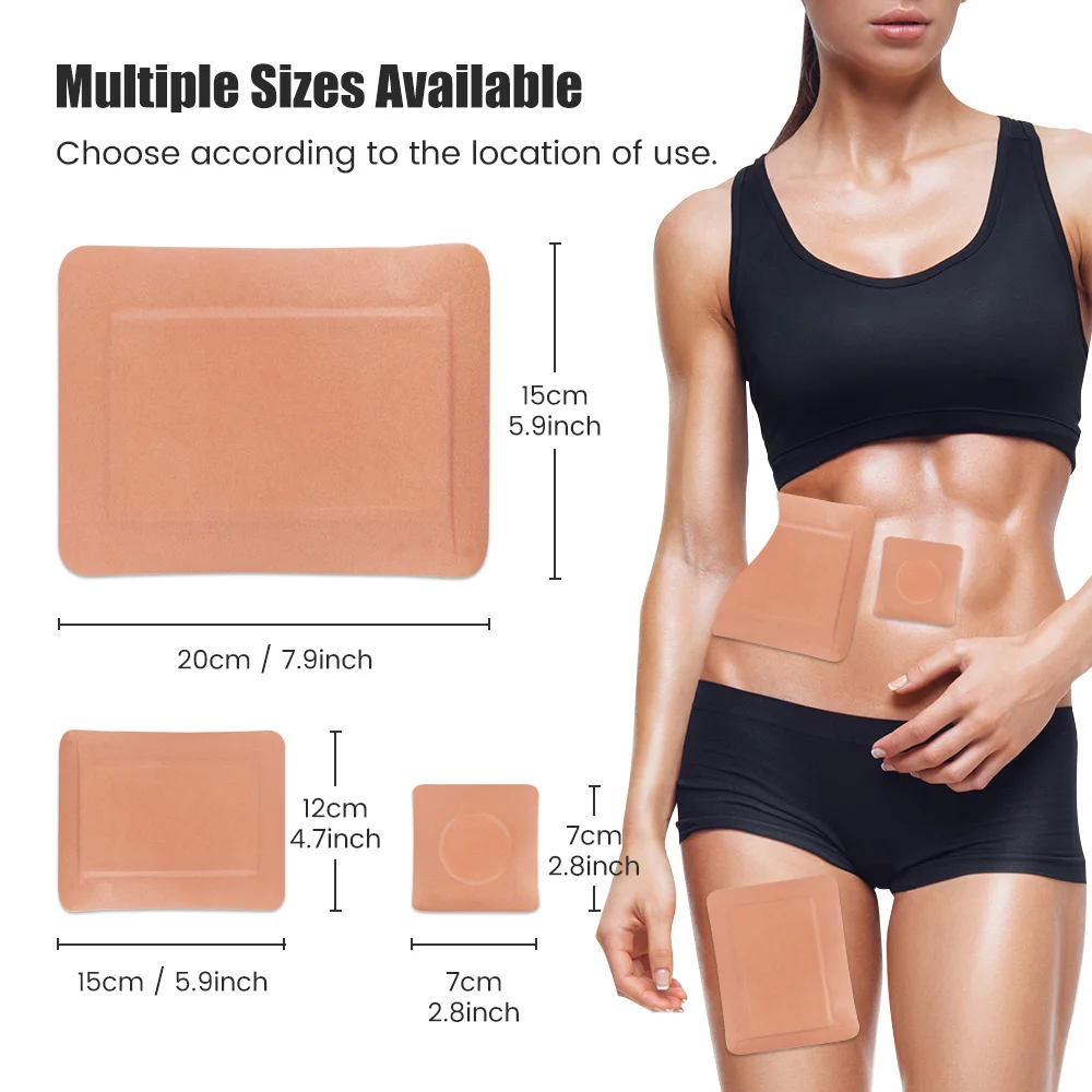 10Pcs Castor Oil Pack Wrap Stickers Castor Oil Packs Kit for Liver Detox Absorbent Self-Adhesive Castor Oil Wrap Organic Cotton