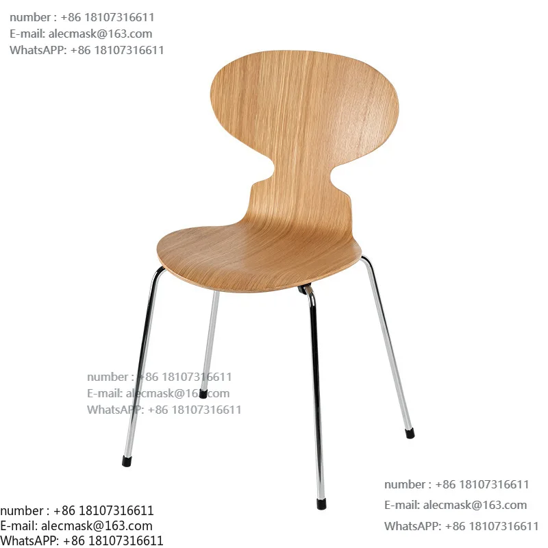 

Designer model, Nordic solid wood creative simple dining chair can be stacked black classic