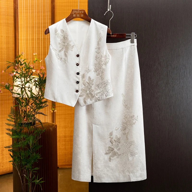 New Chinese-Style Rayon Linen Elegant Versatile Slimming Suit 2026 Autumn New National Style Retro Two-Piece Set for Work
