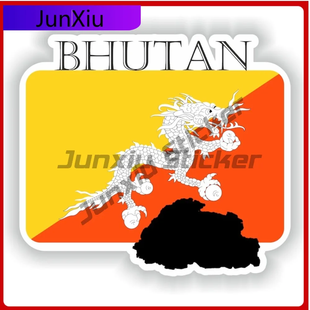 

Bhutan Flag Map Shape Outline Badge Vinyl Sticker Car Cover Waterproof Outdoor Suv Window Camping Rv Car Truck Motorcycle Sticke
