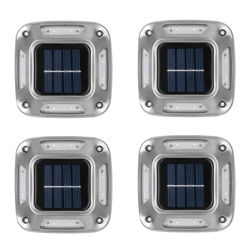 

ABMF-4Pcs 8 Leds Solar Ground Light Solar Light Warm Light Solar Garden Lamp Outdoor Courtyard Driveway Marker Light
