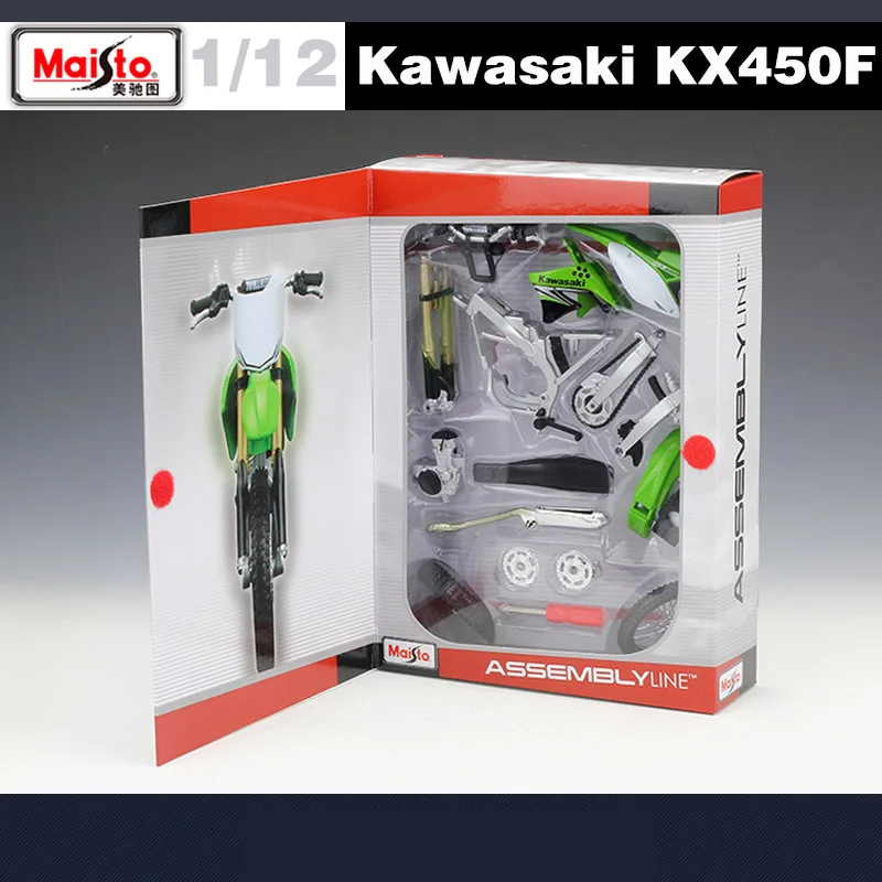 Maisto 1:12 Kawasaki KX450F Assembly Version Alloy Motorcycle Model Diecast Metal Toy Motorcycle Model Collection Children Gift