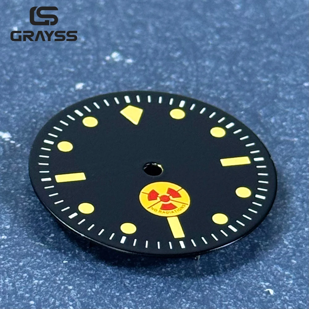 Не излучение подходит для часов 50 FATHOMS 28,5 мм, циферблат, аксессуары для циферблата, светящаяся белая стрелка, подходит для NH35 NH36, автоматический механизм