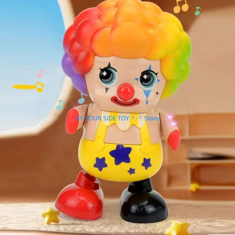 Electric Toy Clown Music Light Dancing Wagging Interactive Toy for Kids U6XE