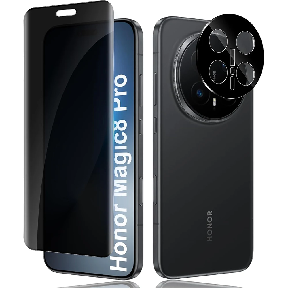 

3D изогнутое закаленное стекло, противошпионская защитная пленка для экрана, объектив камеры для Honor Magic 8 Pro