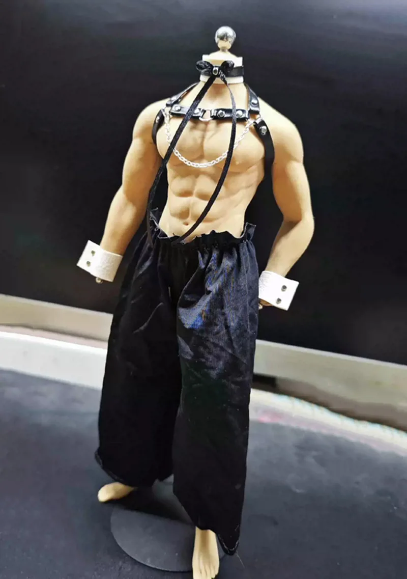 1/6 Male Leather Lingerie Sexual Chest Harness Body Bondage Cage Shoulder Harness Strap for 12 inch Action Figure Model Toys