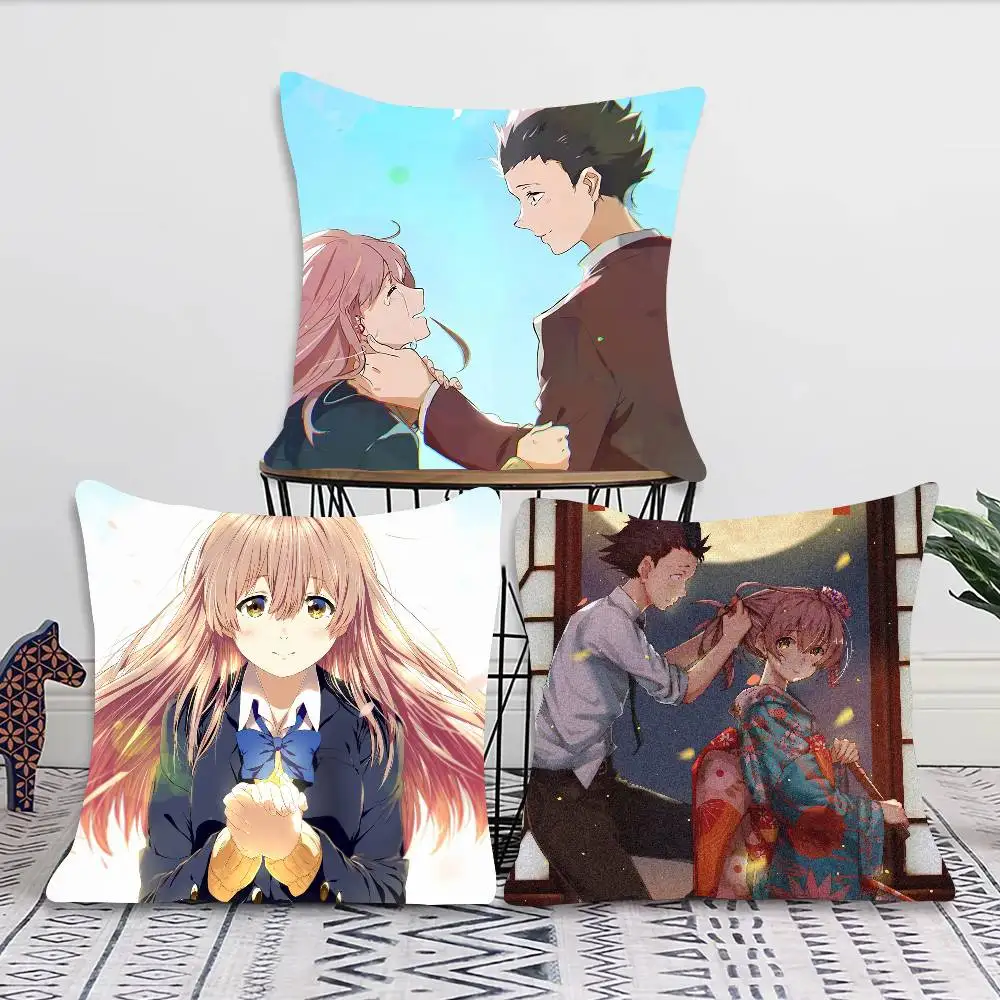 The Shape Of Voice Animation Pillow Case Fashion Square Pillowcase Bedroom Sofa Room Ins Decoration Leisure