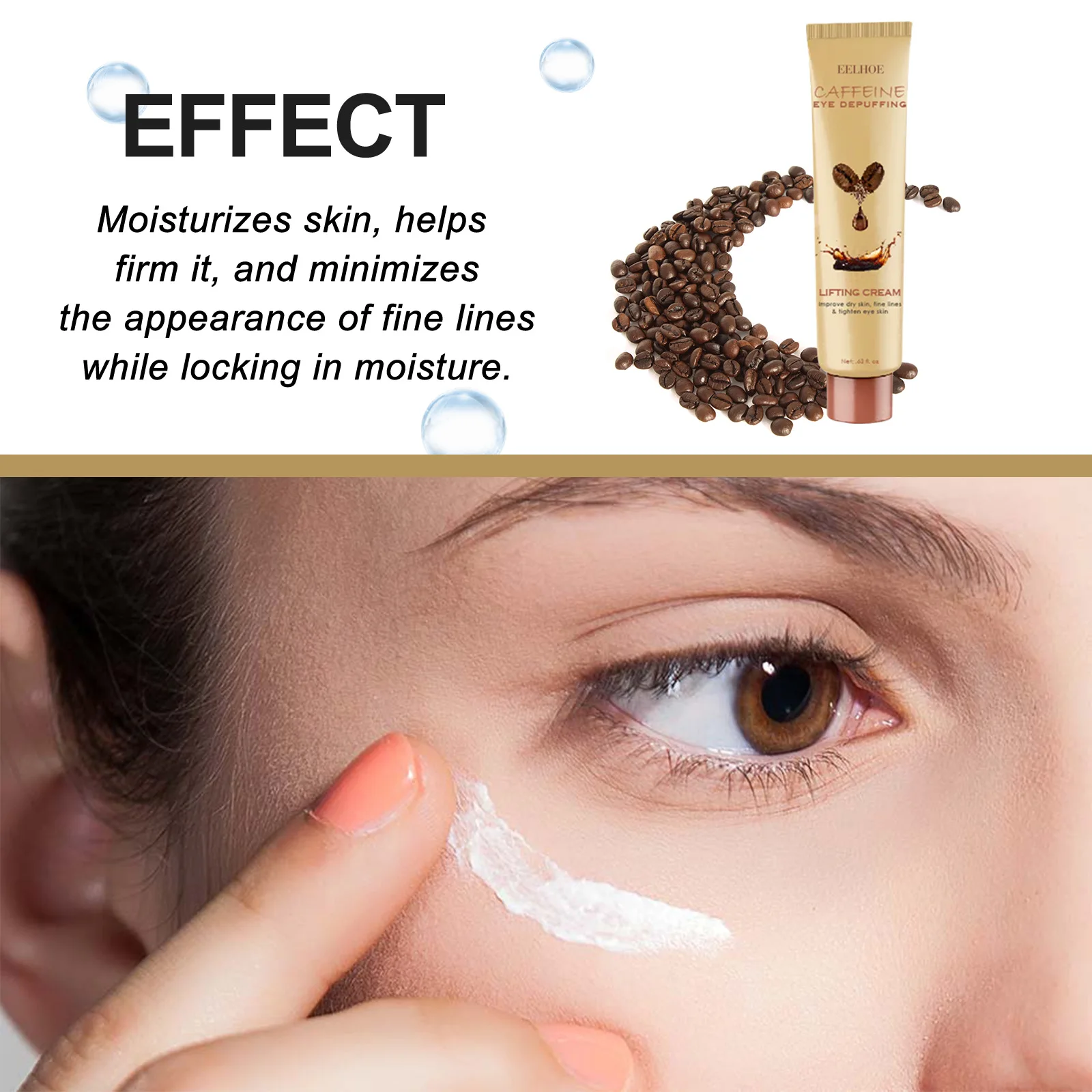 EELHOE Eye Lifting Cream Fade Fine Lines Anti Puffiness Under Eye Dark Circles Remover Moisturize Brighten Anti Aging Eye Cream