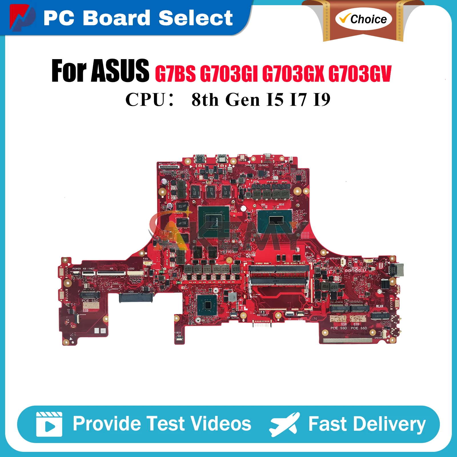 

G703Gi Laptop Motherboard For ASUS ROG G703GX G703GMR G703GV G7BS G703GM G703GI G703G Mainboard With I5 I7 I9 CPU 100% tests OK