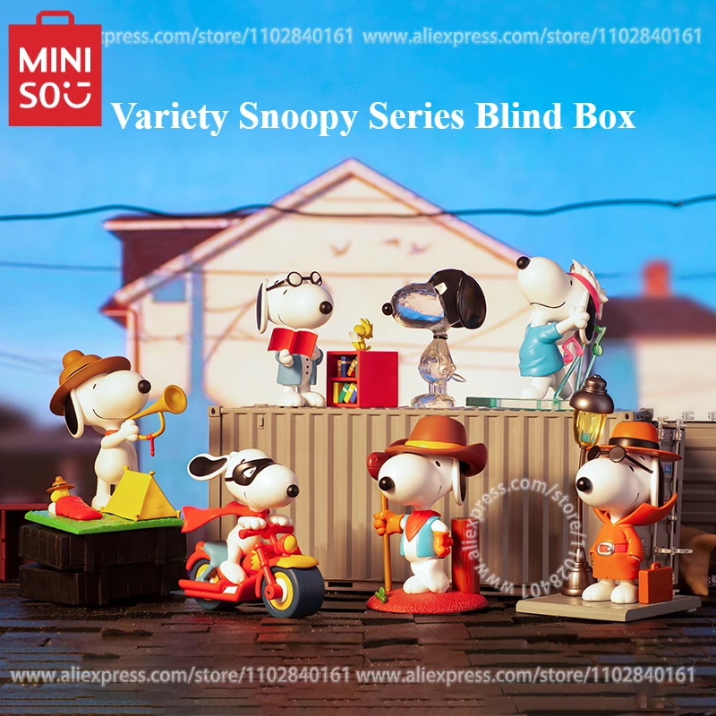 MINISO Blind Box Toy Variety Snoopy Series Cartoon Model Doll Hand Figure Birthday Present Desktop Ornament Anime Peripheral