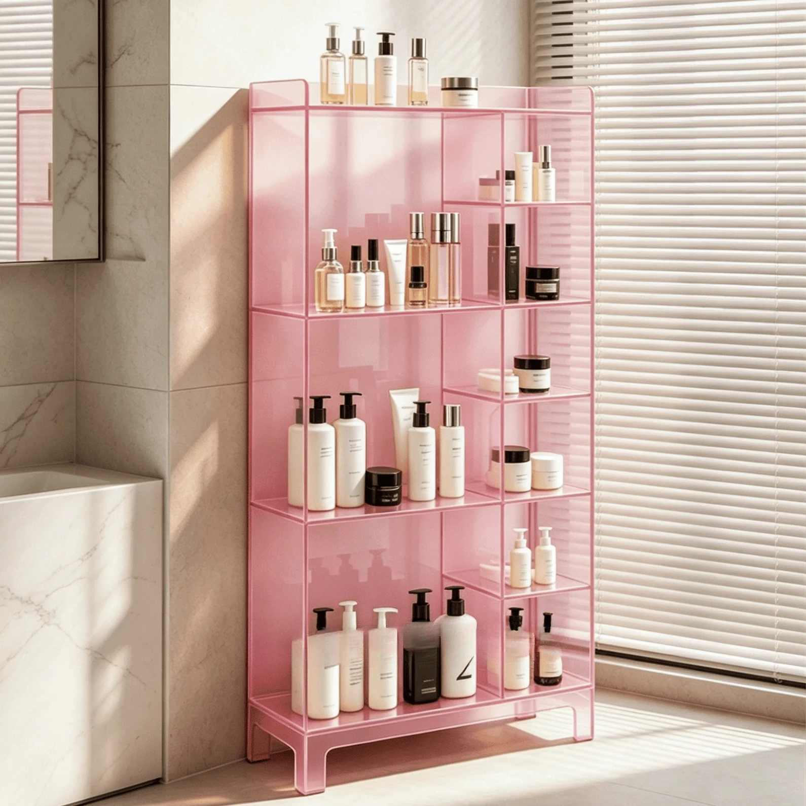 Floor-to-ceiling toilet, bathroom rack, washstand, cosmetic table, skin care storage rack