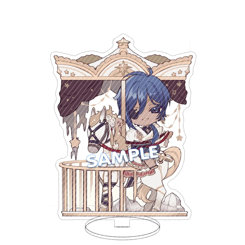 Anime Game Figure Acrylic Stand The Circus Zhongli Xiao Tartaglia Kaeya Kamisato Ayato Model Plate Desk Decor Fan Gift