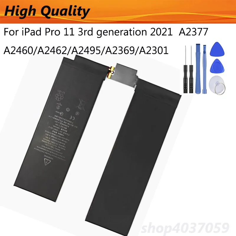 High Capacity Tablet Replacement Battery For APPLE iPad Pro 11 3rd generation A2460/A2462/A2495/A2369/A2301 + Tools