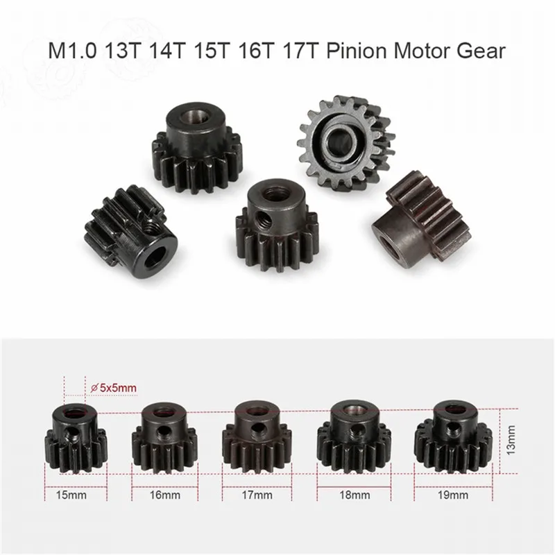 5Pcs 8195 5mm M1 13T 14T 15T 16T 17T Pinion Motor Gear for Zd Racing 9116/V3 9020-V3 9021-V3 9203 1/8 Rc Car Parts