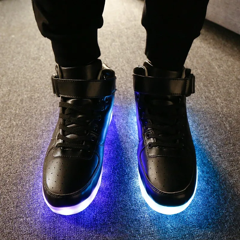 Men\'s Led Shoes USB Rechargeable Fashion Luminous Sneakers for Men Women Party Shoes Adult Wedding Shoes Glowing Shoes