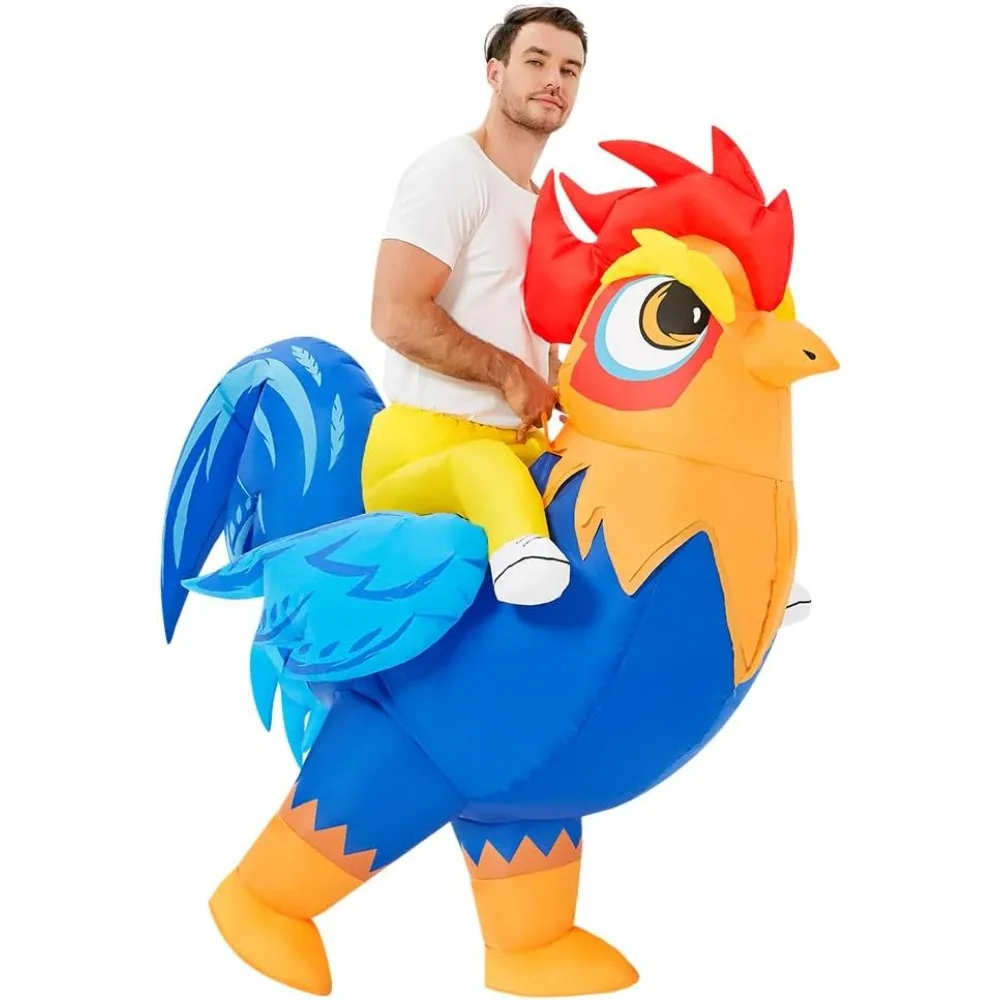 

Chicken Costume Adult Inflatable Costume Ride On Blow Up Rooster Suit Funny Halloween Costume For Men Women Party Cosplay