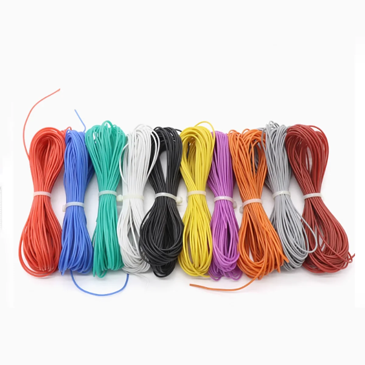 10M Silicone Soft Cable Flexible Tinned Copper 10/12/14/15/16/18/20/22/24/26/28/30AWG 600V 200℃ 0.08mm UL Stranded RC Wire