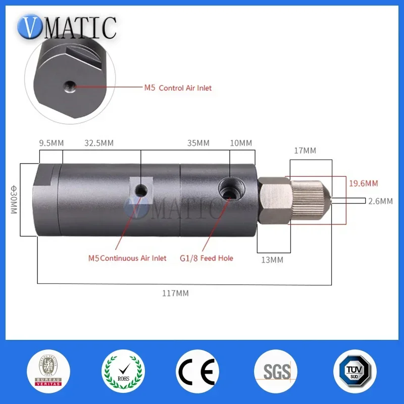 2023 High Precision Pneumatic Plunger Type Suck Back Large Flow Adhesive Dispensing Valve for Special Opal UV Glue