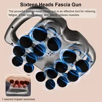 New Fascia Gun 16-Head Muscle Massage Gun Professional Body Leg Back Shoulder Waist Fascia Gun High Frequency Vibration Massager