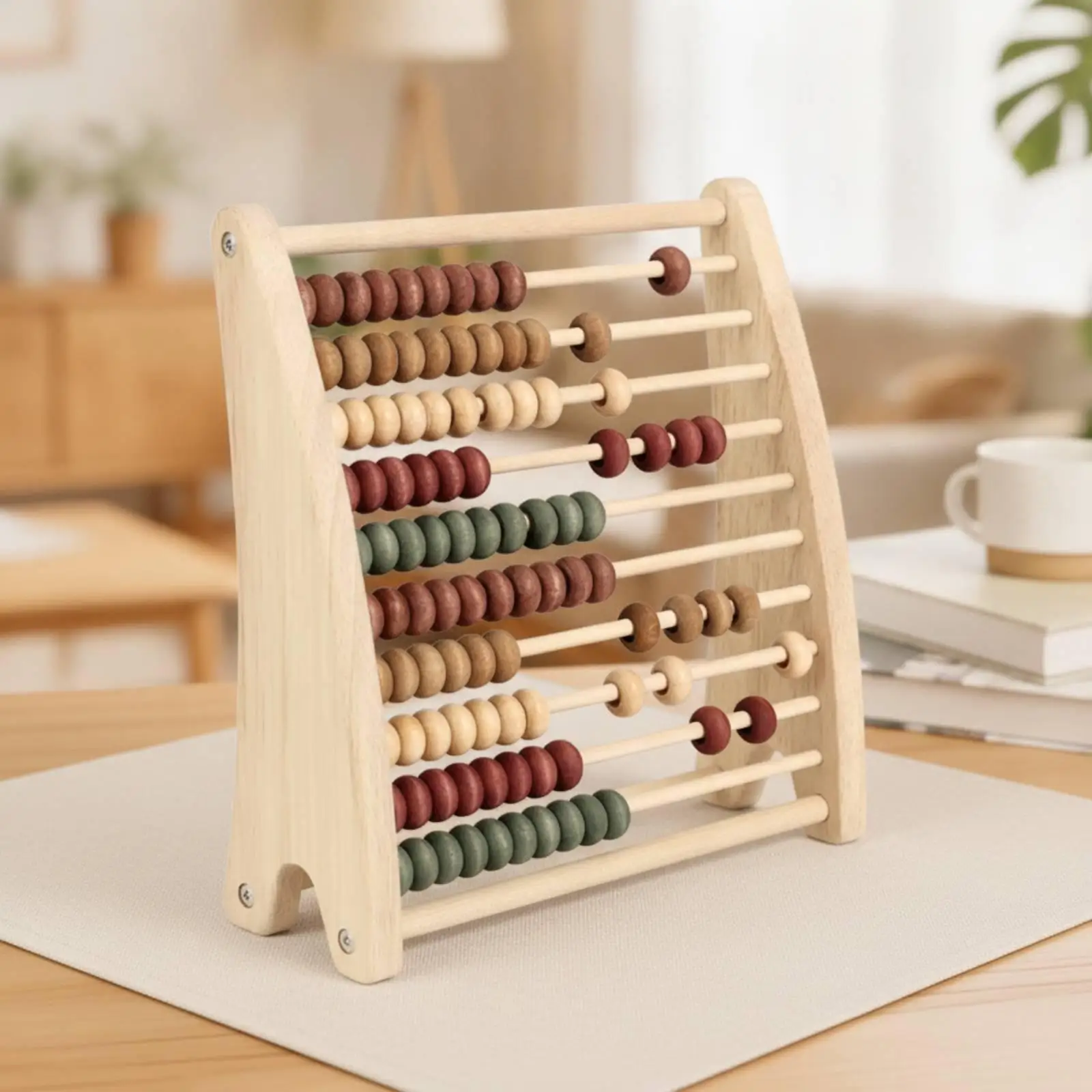 Arithmetic Rack Wooden Abacus for Children Solid Wood Counting Frame Toy Educational Math Manipulative for Elementary Practice