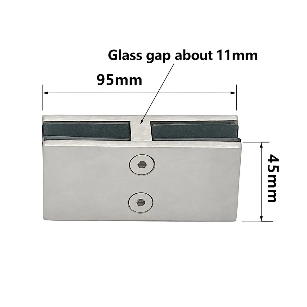 Stainless Steel Glass Clamp Bracket 90 Degree Satin Finish Stainless Steel Glass Clamp 180 Degree Heavy Duty