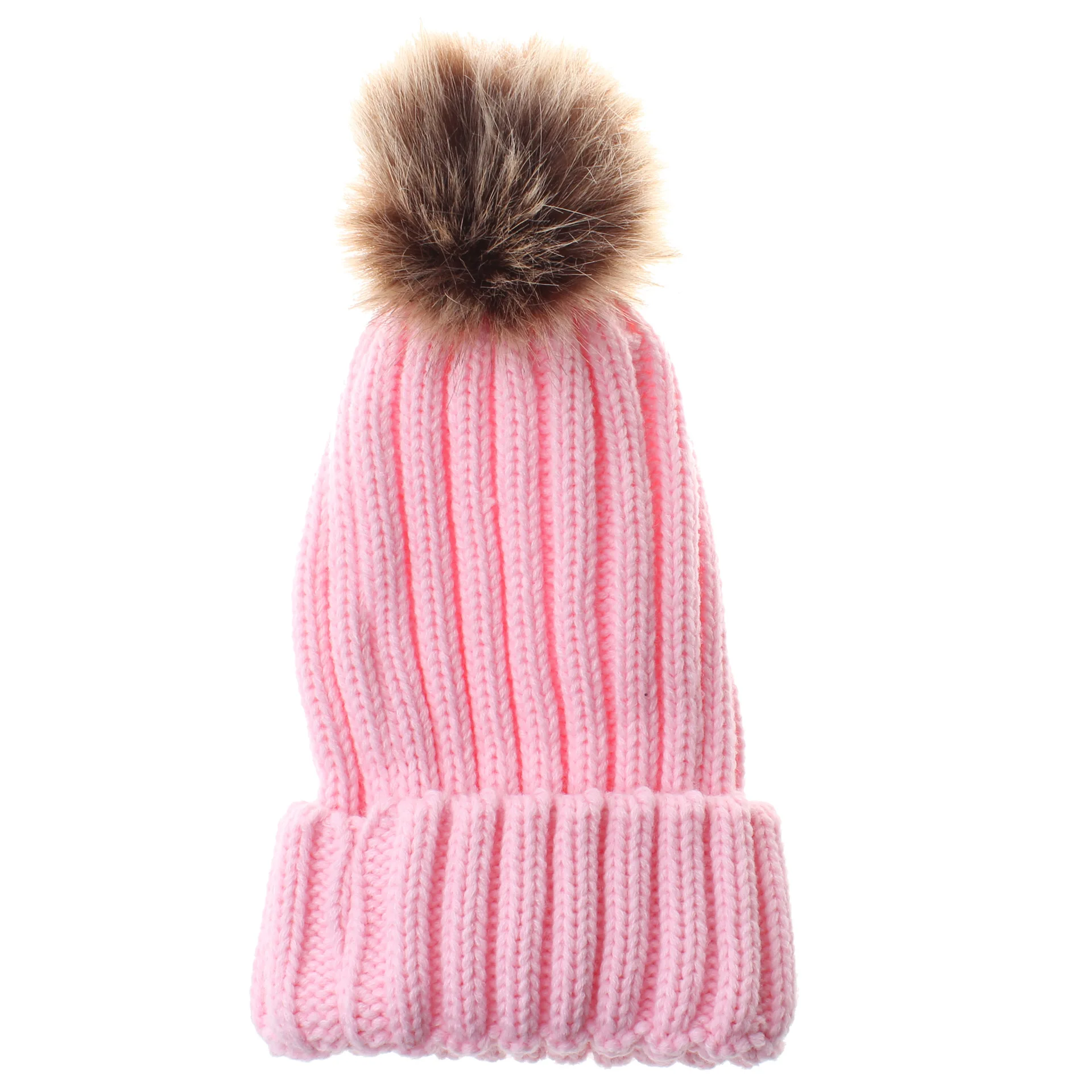 Casquette d'hiver en laine tricotée pour enfants, personnalisable avec n'importe quel LOGO, casquette chaude de Protection des oreilles en boule de fourrure pour l'extérieur et l'usure quotidienne, nouvelle collection