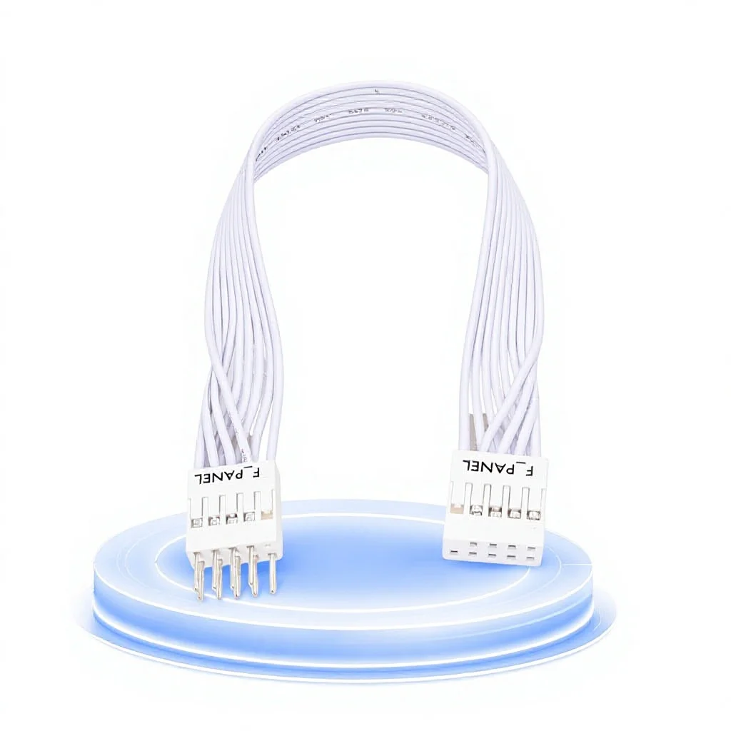 White MB 9Pin F_PANEL Switch Jumper Black White 9P Male to Female Extension Cable for Laptop Computer 9P Power-on Control Cable