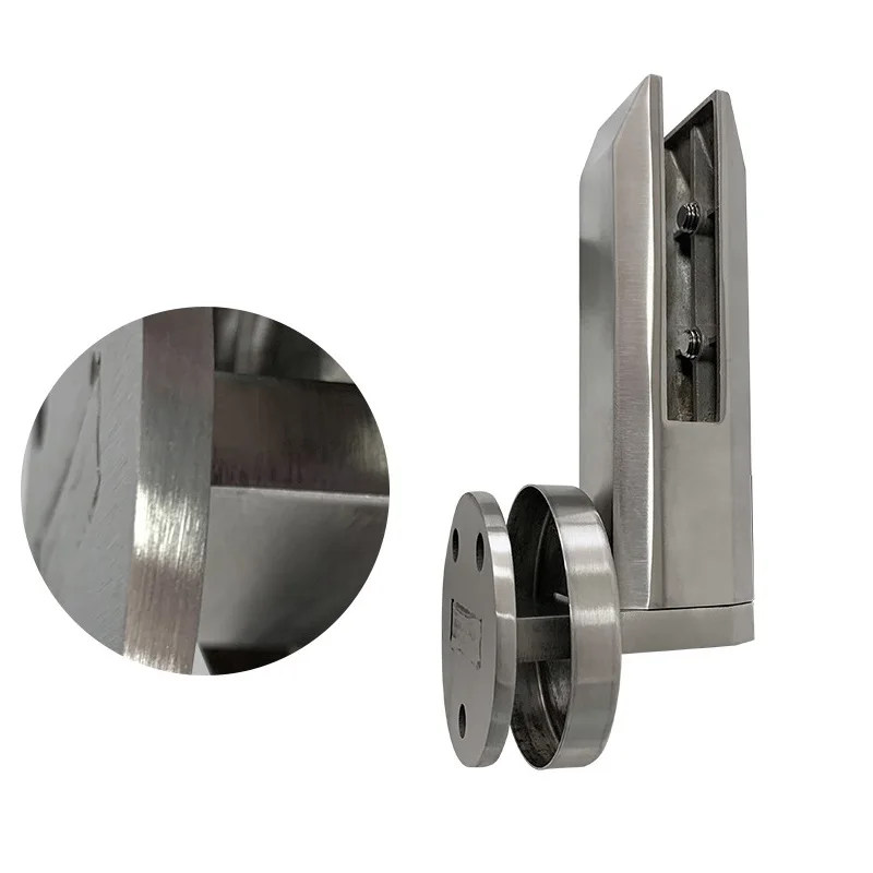 Stainless Steel Stair Handrail Post Glass Fixing Clamp Balcony Frameless Glass Side-Mounted Fixing Clamp