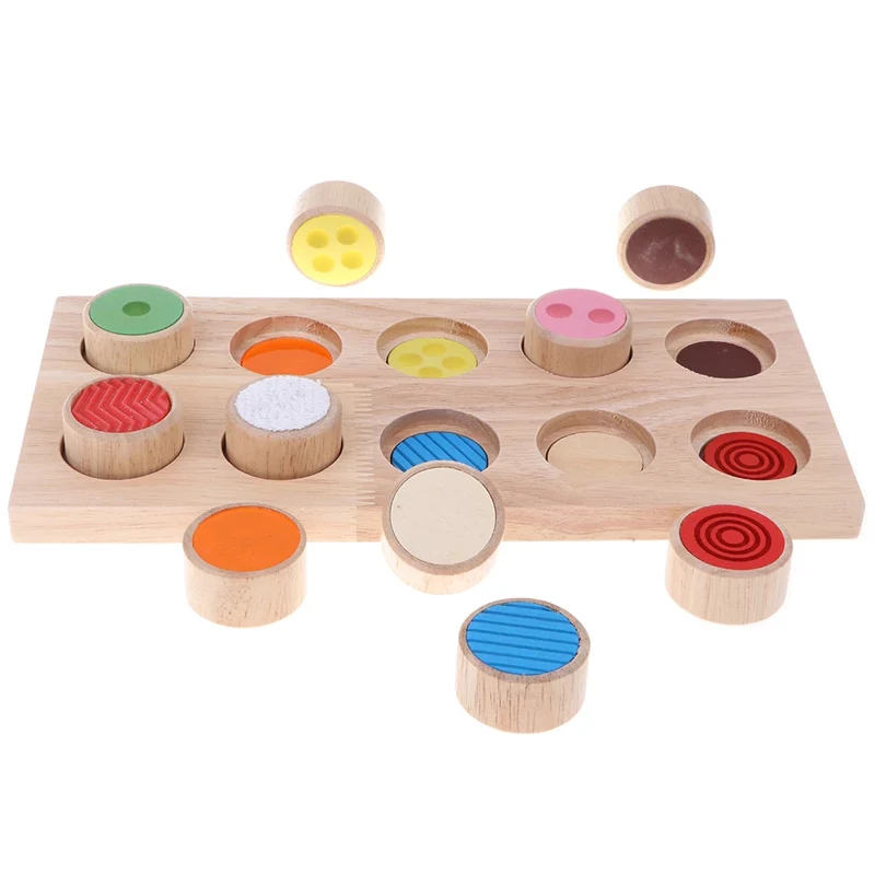 Montessori Touch And Match Board For Kids Sensory Toy Wooden Brinquedo Educativos Infantil Juegos Didácticos Kinder Spielzeuge