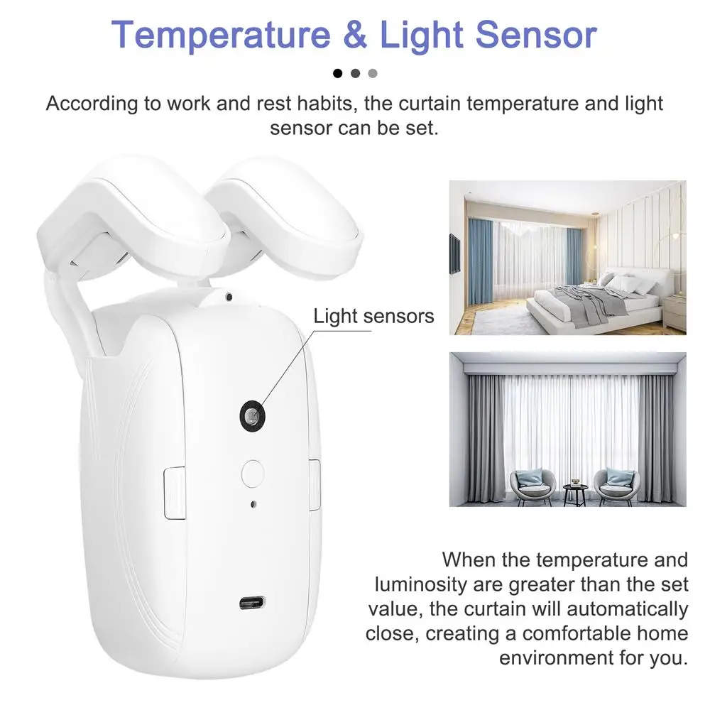 Tuya Smart Curtain Robot WiFi& Bluetooth Smart Electric Curtain Motor Trackless Installation Alexa Google Home APP Voice Control