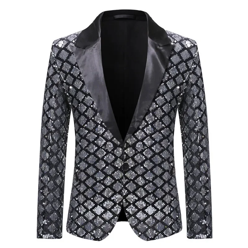 Lente Herfst Herenpak Jasje Dames Podiumbanket Gastheer Feest Diamant Lovertjes Blazer Vintage Mode Full Dress Jas