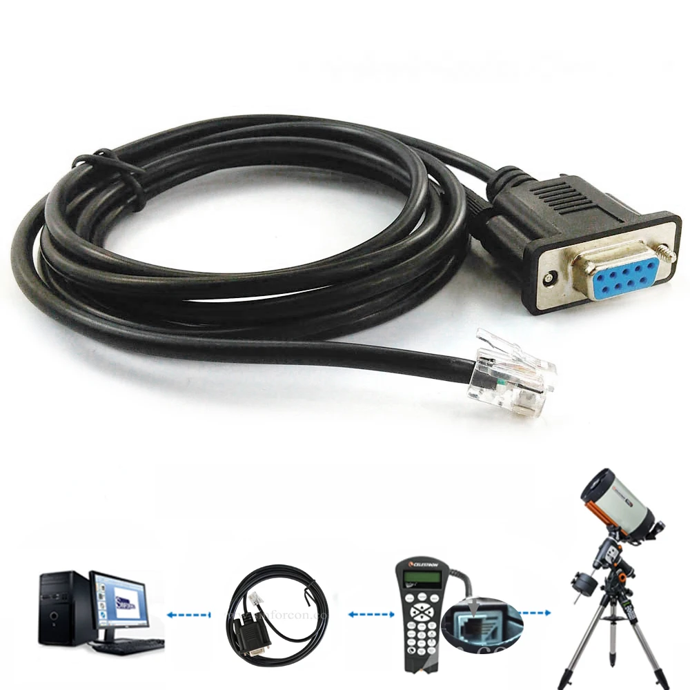 DB9 RS232 to RJ9 for Celestron NexStar NexStar+ GEM HC Firmware Serial Upgrading Cable