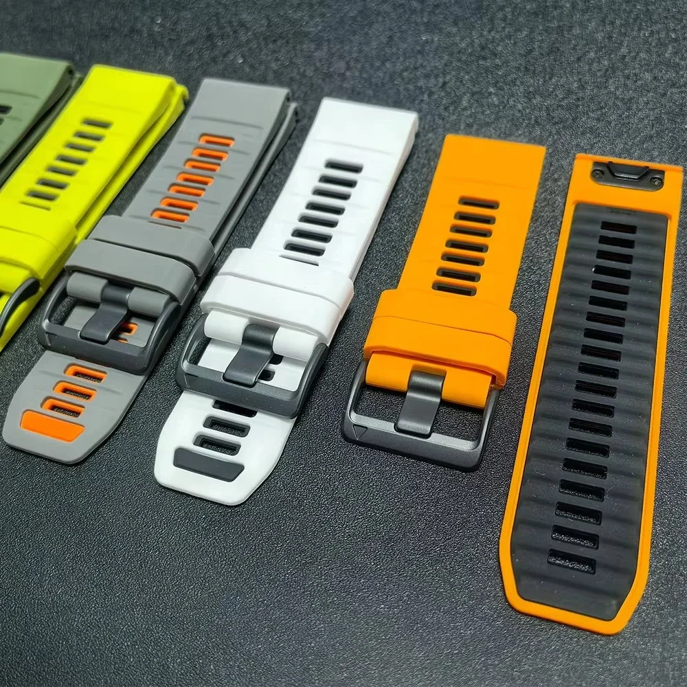 QuickFit سيليكون 22 مللي متر 26 مللي متر حزام ل Garmin Forerunner 965 955 Solar 945 LTE 935 745 S70 47 مللي متر الرياضة لينة حزام (استيك) ساعة اكسسوارات